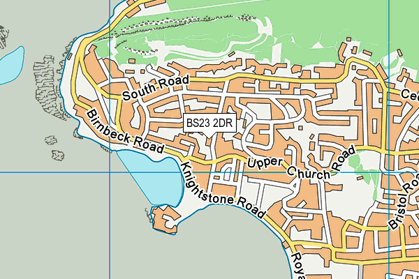 BS23 2DR map - OS VectorMap District (Ordnance Survey)