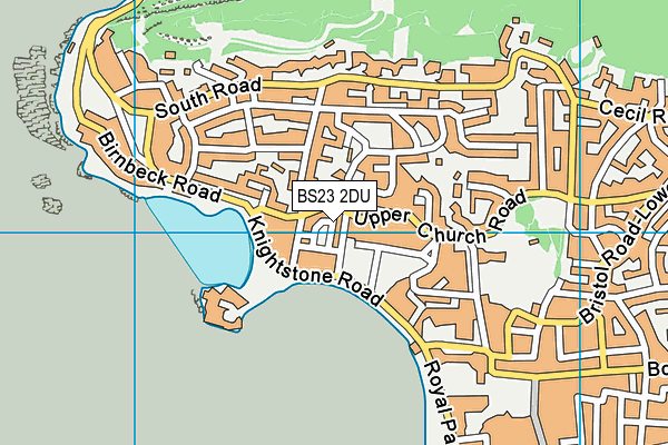 BS23 2DU map - OS VectorMap District (Ordnance Survey)