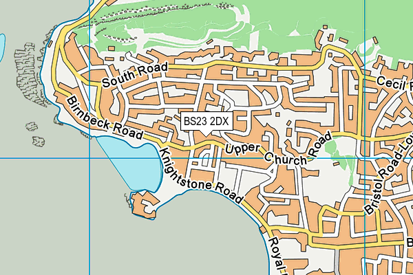 BS23 2DX map - OS VectorMap District (Ordnance Survey)