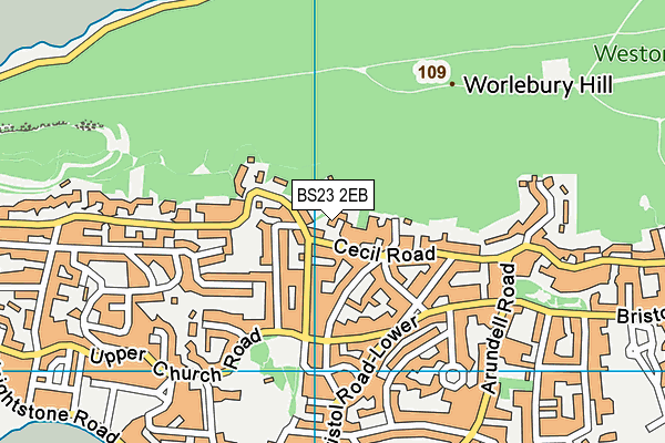 BS23 2EB map - OS VectorMap District (Ordnance Survey)