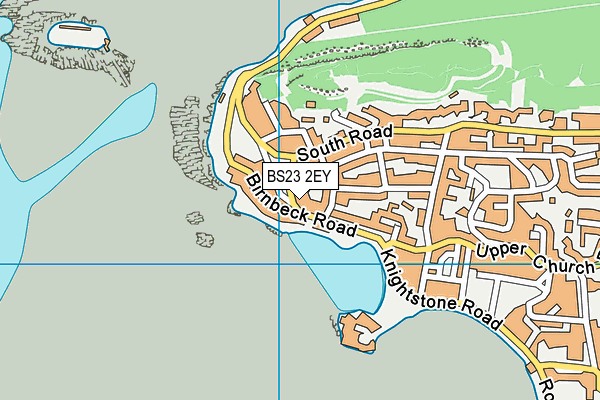 BS23 2EY map - OS VectorMap District (Ordnance Survey)