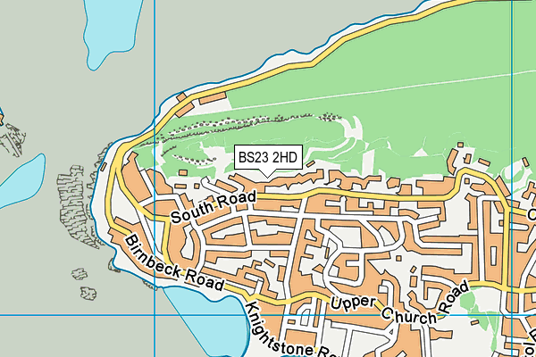 BS23 2HD map - OS VectorMap District (Ordnance Survey)