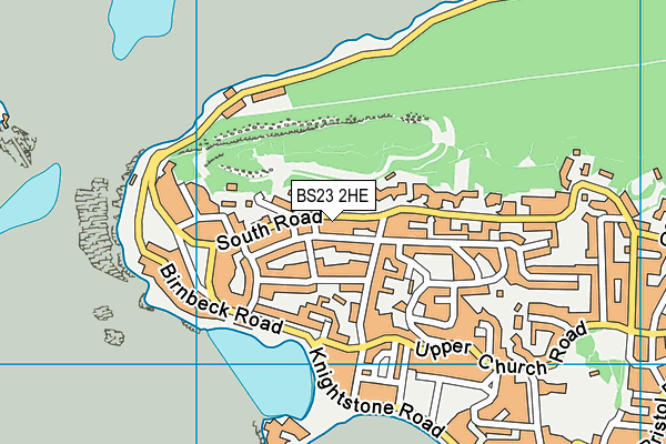 BS23 2HE map - OS VectorMap District (Ordnance Survey)