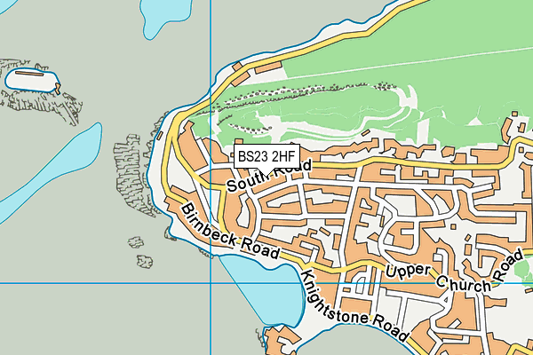 BS23 2HF map - OS VectorMap District (Ordnance Survey)