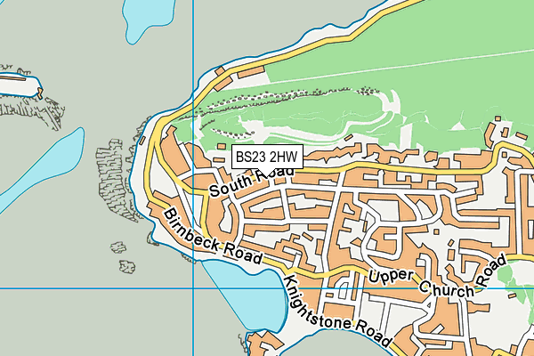 BS23 2HW map - OS VectorMap District (Ordnance Survey)