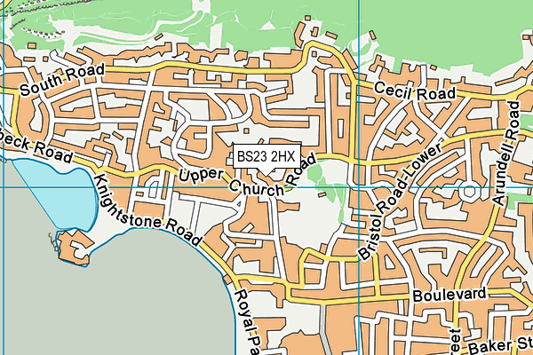 BS23 2HX map - OS VectorMap District (Ordnance Survey)