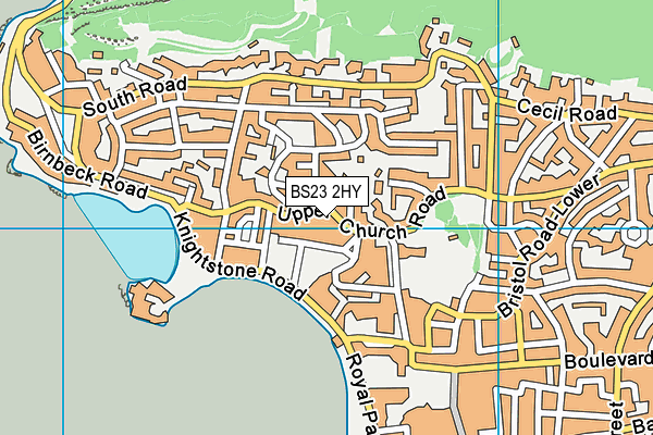 BS23 2HY map - OS VectorMap District (Ordnance Survey)