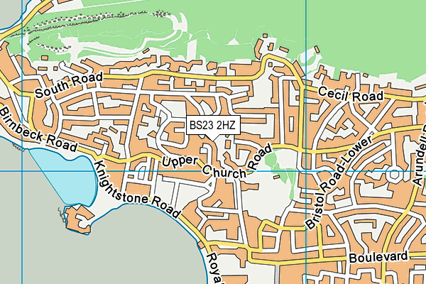 BS23 2HZ map - OS VectorMap District (Ordnance Survey)