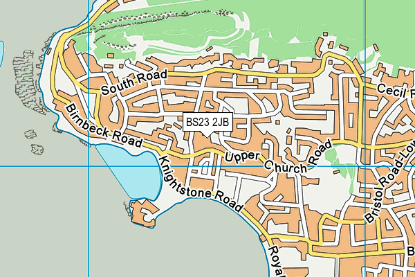 BS23 2JB map - OS VectorMap District (Ordnance Survey)