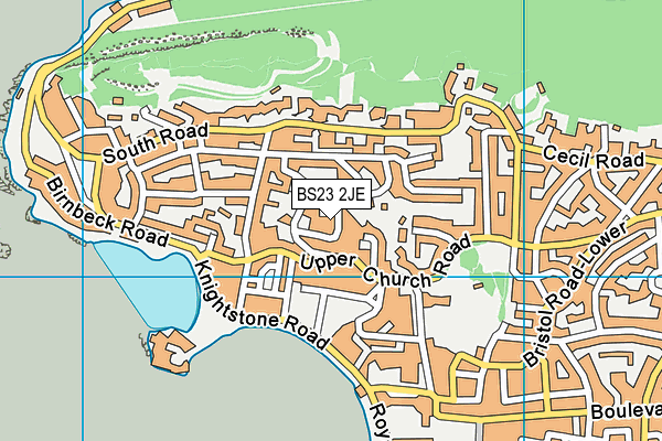 BS23 2JE map - OS VectorMap District (Ordnance Survey)