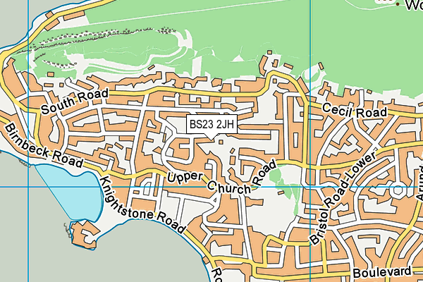 BS23 2JH map - OS VectorMap District (Ordnance Survey)