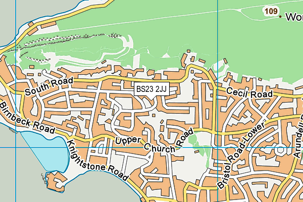 BS23 2JJ map - OS VectorMap District (Ordnance Survey)