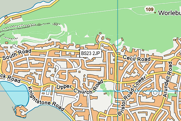 BS23 2JP map - OS VectorMap District (Ordnance Survey)