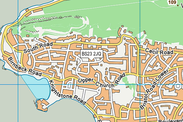 BS23 2JQ map - OS VectorMap District (Ordnance Survey)