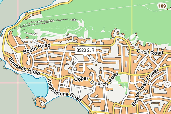 BS23 2JR map - OS VectorMap District (Ordnance Survey)