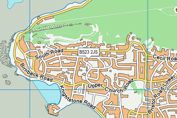 BS23 2JS map - OS VectorMap District (Ordnance Survey)