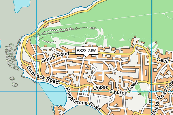 BS23 2JW map - OS VectorMap District (Ordnance Survey)
