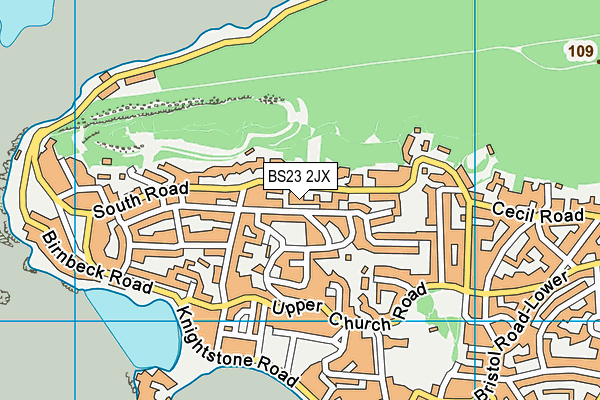 BS23 2JX map - OS VectorMap District (Ordnance Survey)