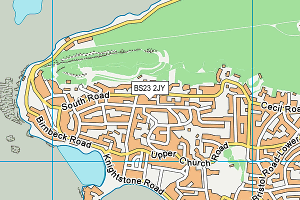 BS23 2JY map - OS VectorMap District (Ordnance Survey)