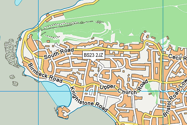 BS23 2JZ map - OS VectorMap District (Ordnance Survey)