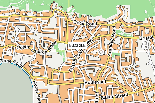 BS23 2LE map - OS VectorMap District (Ordnance Survey)