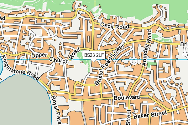 BS23 2LF map - OS VectorMap District (Ordnance Survey)