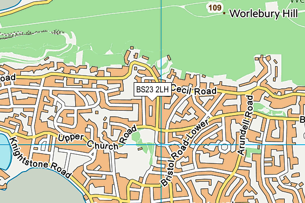 BS23 2LH map - OS VectorMap District (Ordnance Survey)