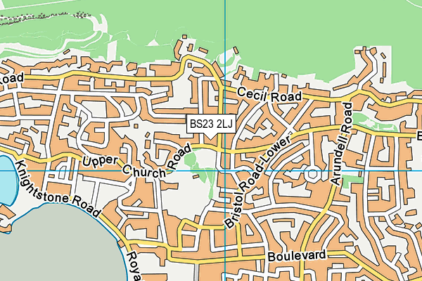 BS23 2LJ map - OS VectorMap District (Ordnance Survey)