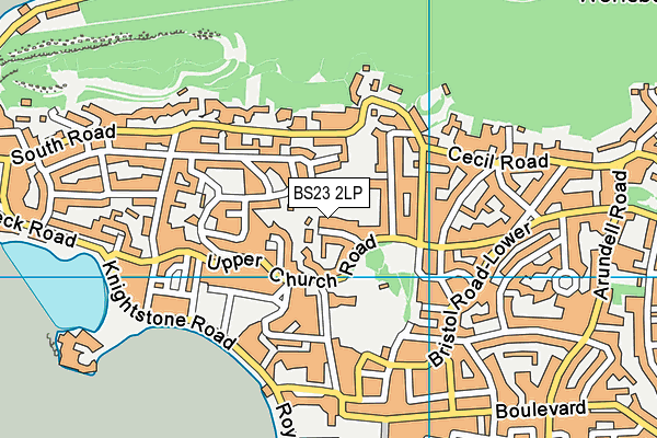 BS23 2LP map - OS VectorMap District (Ordnance Survey)