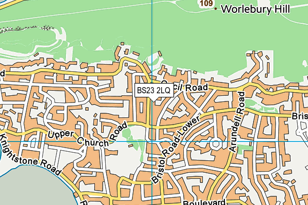 BS23 2LQ map - OS VectorMap District (Ordnance Survey)