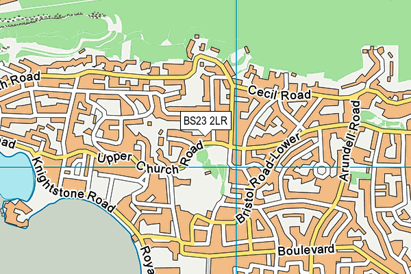 BS23 2LR map - OS VectorMap District (Ordnance Survey)