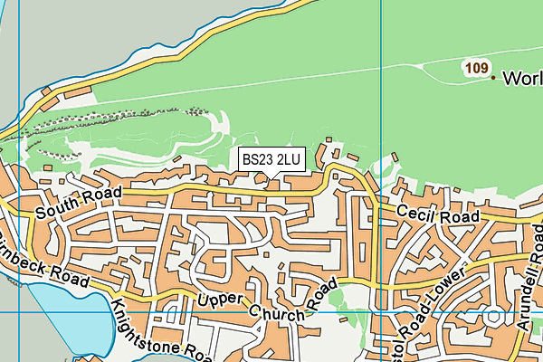 BS23 2LU map - OS VectorMap District (Ordnance Survey)