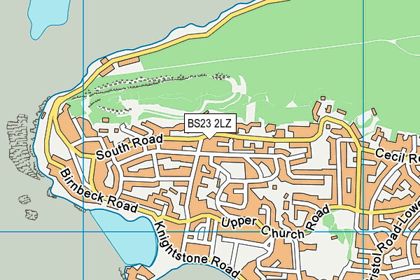 BS23 2LZ map - OS VectorMap District (Ordnance Survey)