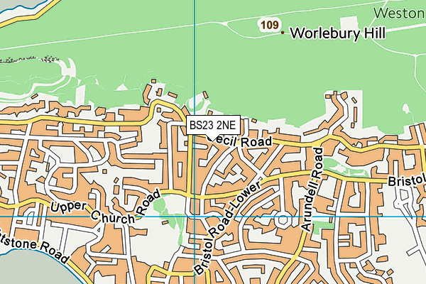 BS23 2NE map - OS VectorMap District (Ordnance Survey)