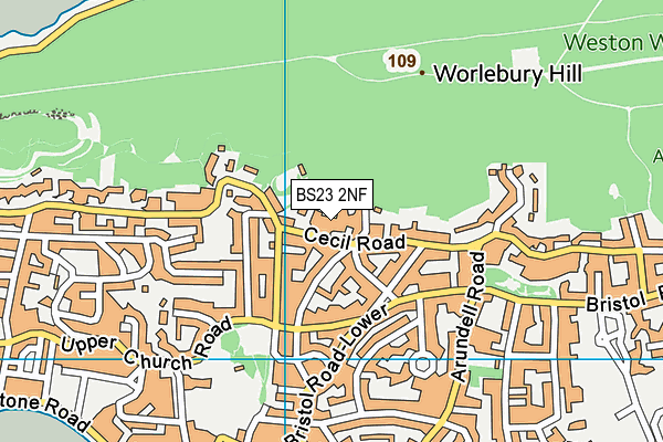 BS23 2NF map - OS VectorMap District (Ordnance Survey)