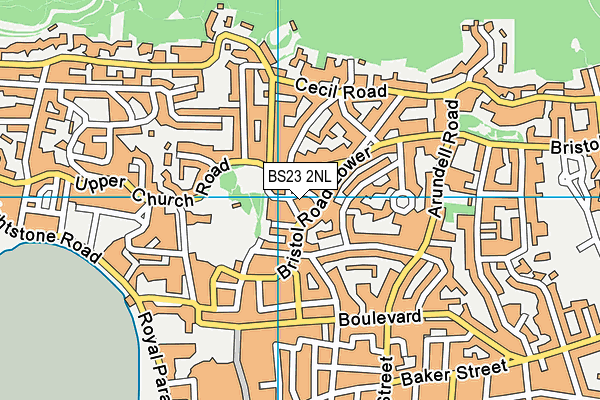 BS23 2NL map - OS VectorMap District (Ordnance Survey)