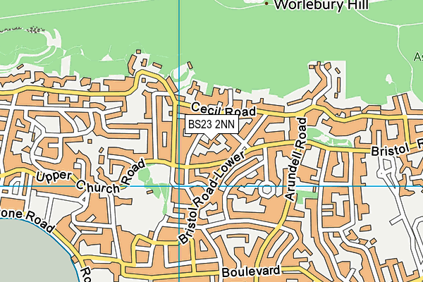 BS23 2NN map - OS VectorMap District (Ordnance Survey)