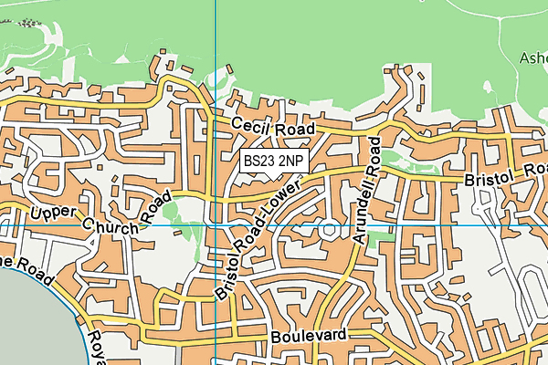 BS23 2NP map - OS VectorMap District (Ordnance Survey)