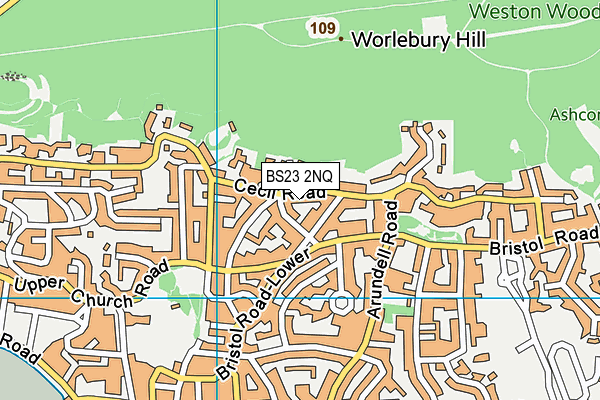 BS23 2NQ map - OS VectorMap District (Ordnance Survey)
