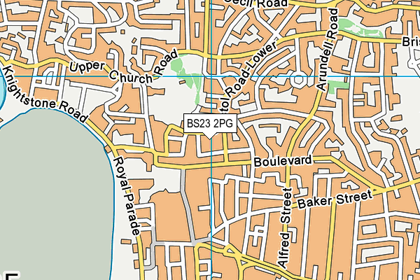 BS23 2PG map - OS VectorMap District (Ordnance Survey)