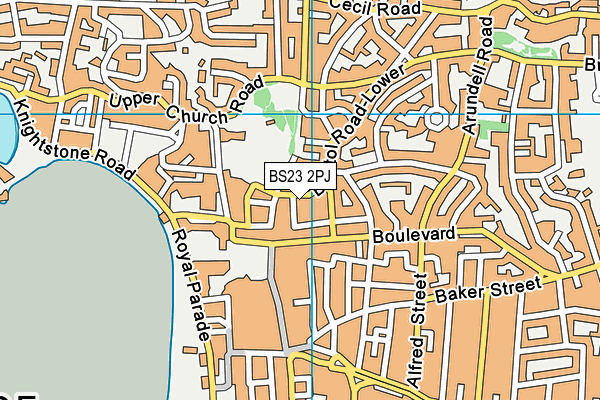 BS23 2PJ map - OS VectorMap District (Ordnance Survey)
