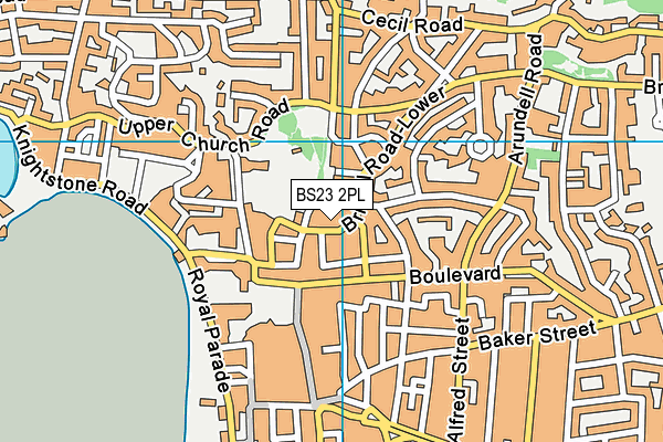 BS23 2PL map - OS VectorMap District (Ordnance Survey)