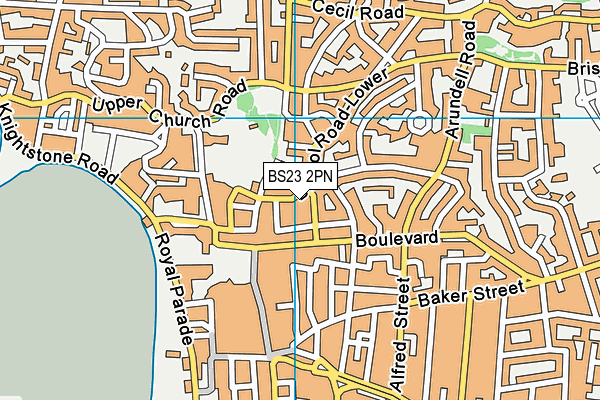 BS23 2PN map - OS VectorMap District (Ordnance Survey)