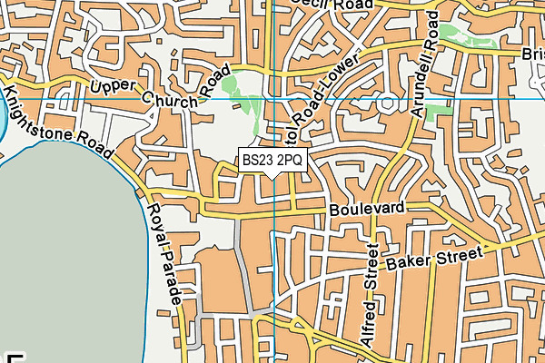 BS23 2PQ map - OS VectorMap District (Ordnance Survey)