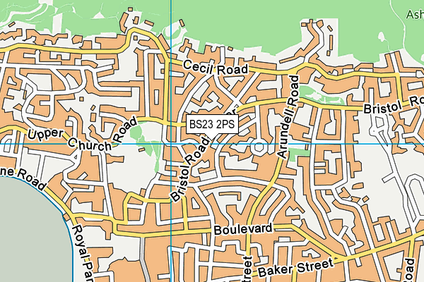 BS23 2PS map - OS VectorMap District (Ordnance Survey)