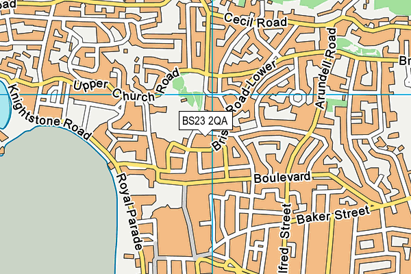 BS23 2QA map - OS VectorMap District (Ordnance Survey)