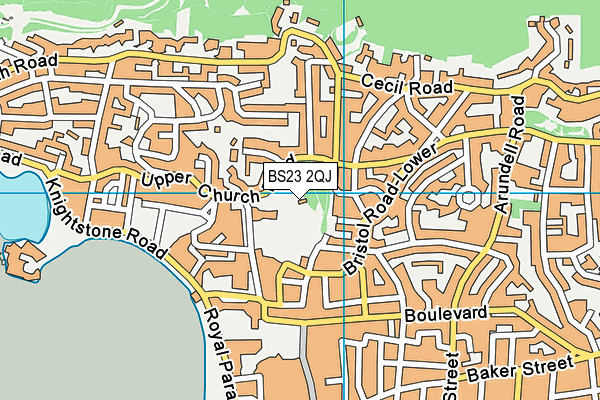 BS23 2QJ map - OS VectorMap District (Ordnance Survey)