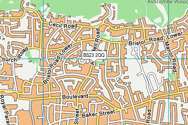 BS23 2QQ map - OS VectorMap District (Ordnance Survey)