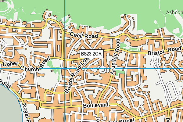 BS23 2QR map - OS VectorMap District (Ordnance Survey)