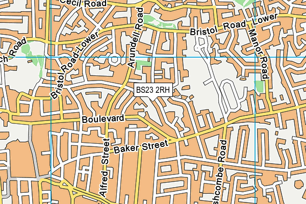 BS23 2RH map - OS VectorMap District (Ordnance Survey)